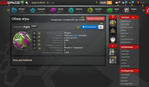OFSpace World - Игровой интерфейс
